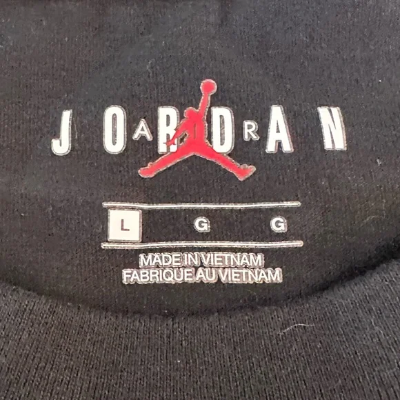 Jordan Black Tee with Red Winged Logo Nike Air upside down!🙃 - Picture 10 of 12